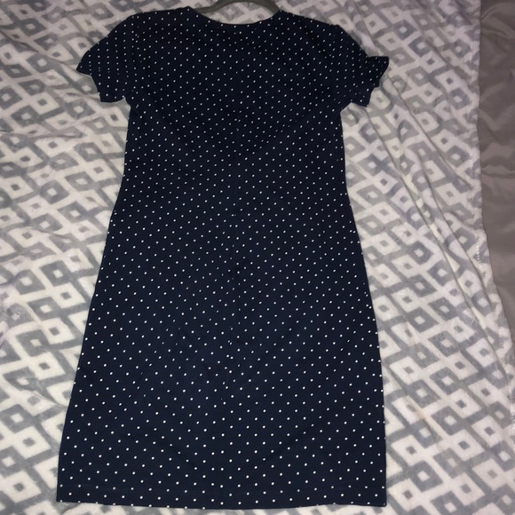 Navy Blue and White Polka Dot Dress - Picture 2 of 3